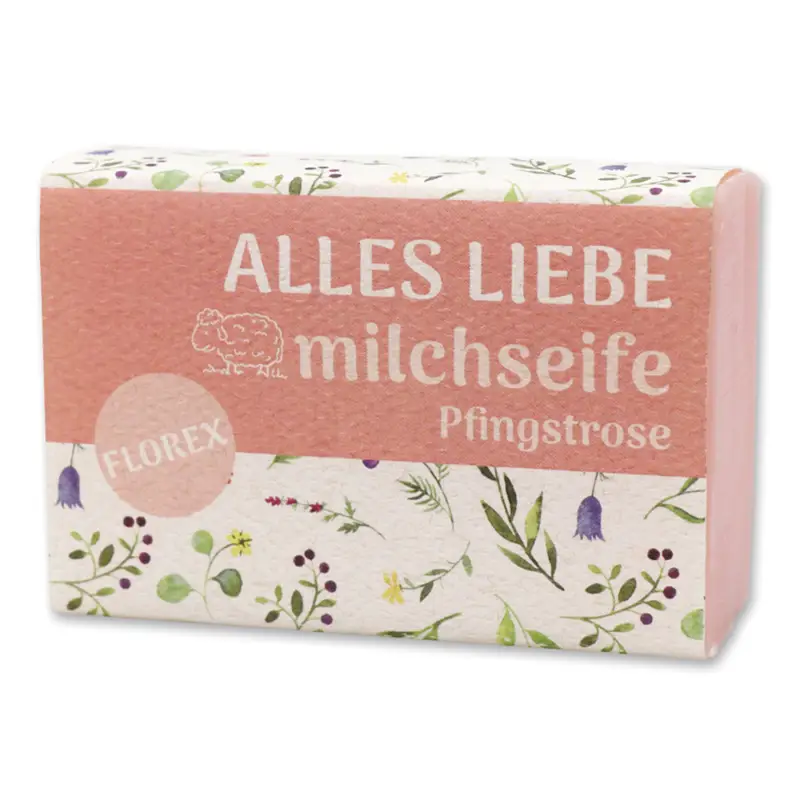 Versand Am Gleichen Tag FlorexSchafmilchseife Pfingstrose mit Schleife Alles Liebe 150g