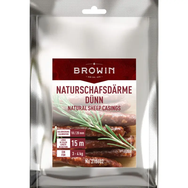 Schneller Versand BrowinNaturdarm vom Lamm Ø 18 mm 15 m