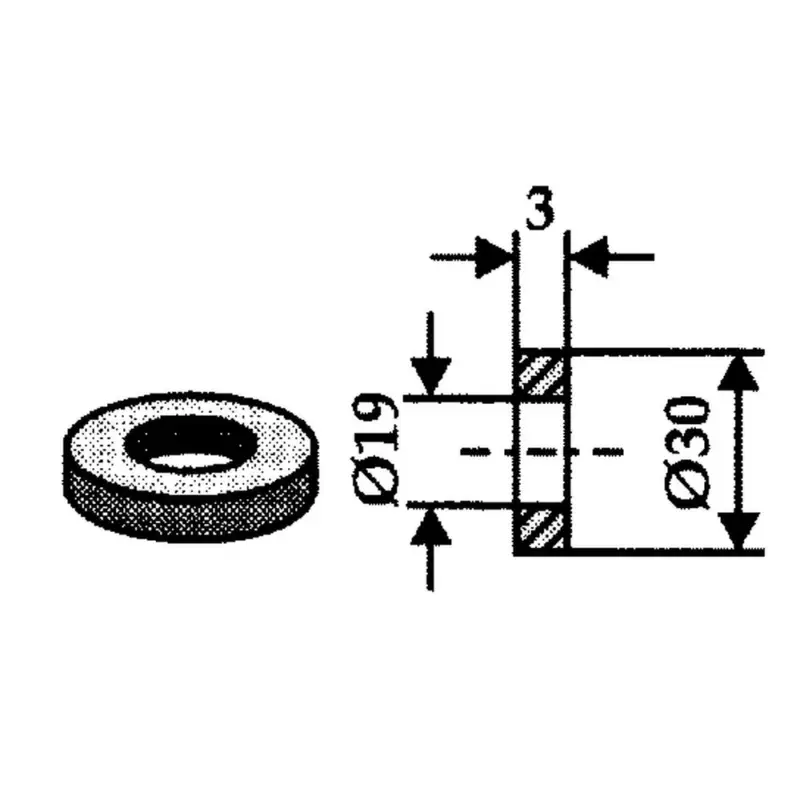 Begrenztes Angebot Distanzscheibe Ø 19x30x3 mm
