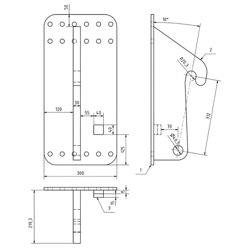 Online Kaufen SchneiderKonsole JCB / Liebherr / Volvo, LA=312mm, 1 Paar