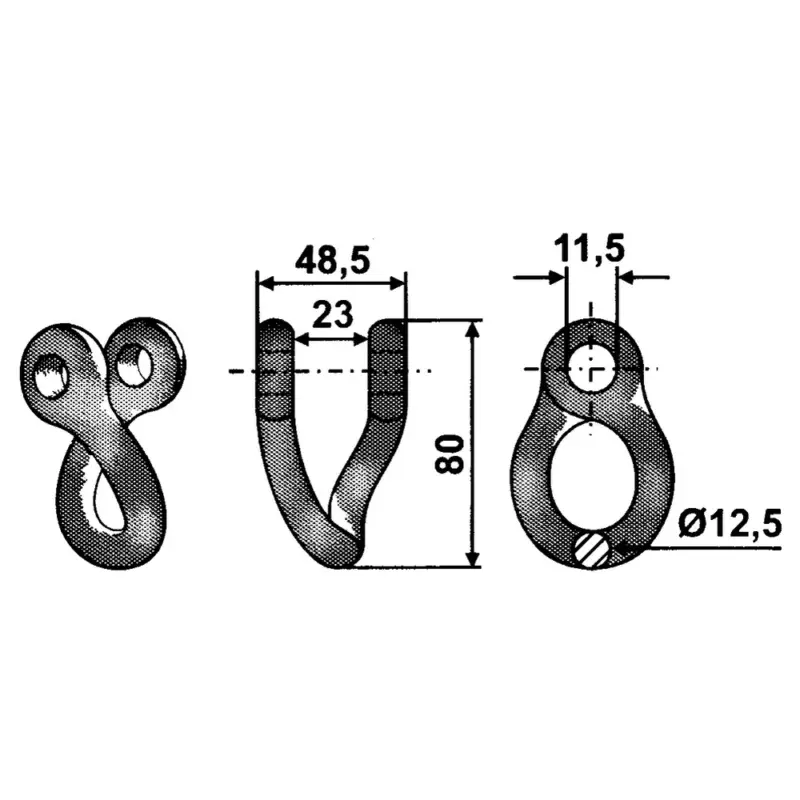 Jetzt Kaufen Schäkel gedreht 80x48,5mm, Ø 11mm