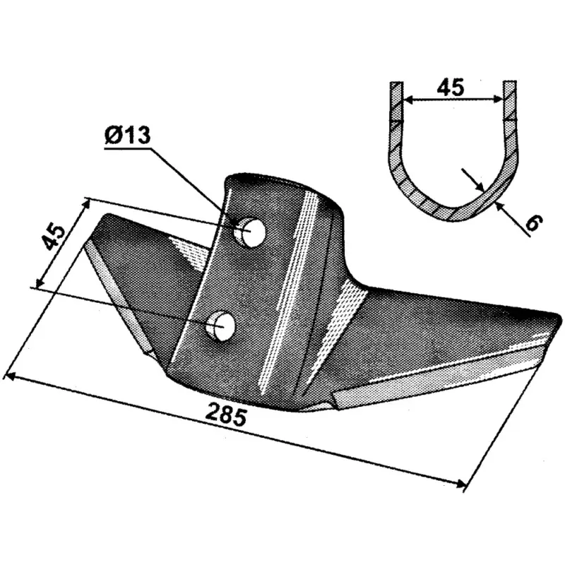 Flügelschar Kongskilde, 285 mm Versand Am Gleichen Tag