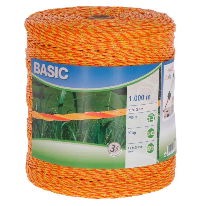 Geprüft Litze Basic gelb/orange, 2 mm / 1000 m