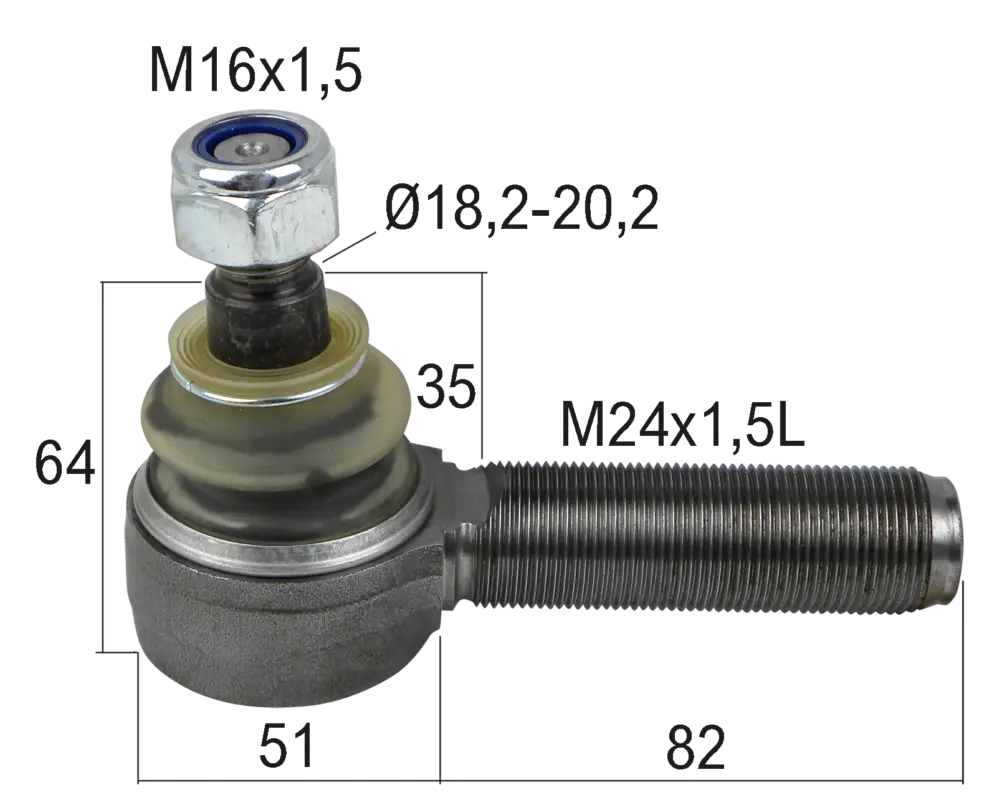 Neue Kollektion Kugelgelenk M24x1,5 Links