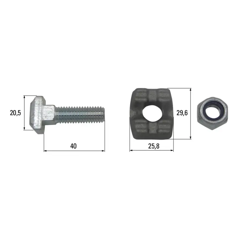 Steckschraubengarnitur M10x40 passend zu Kratzbodenkette 8x31, 9x31 Zertifiziert