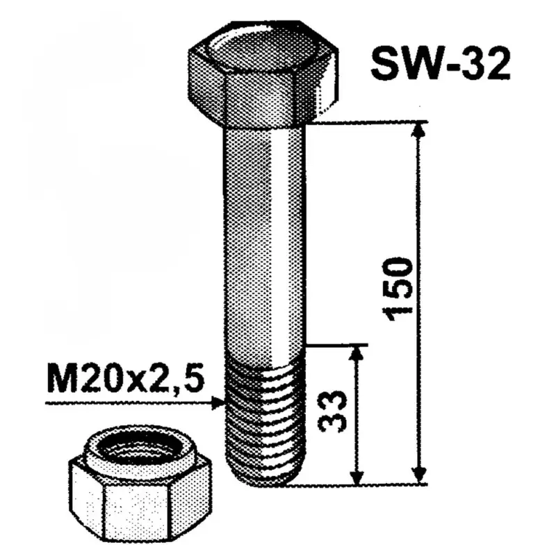 Angebot Schraube M20x2,5x150 mm, 10.9