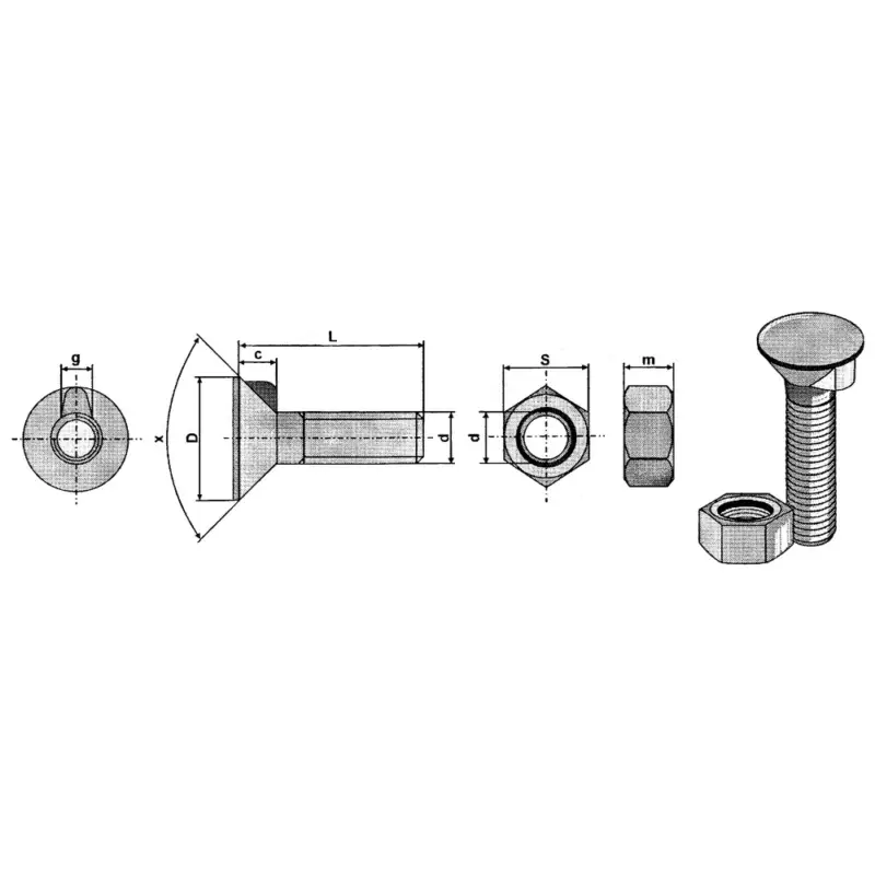Günstig Anlageschraube M16x80 mit 1 Nase DIN 604