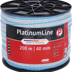 Zertifiziert AKOWeidezaunband Platinum weiß/blau 40 mm / 200 m
