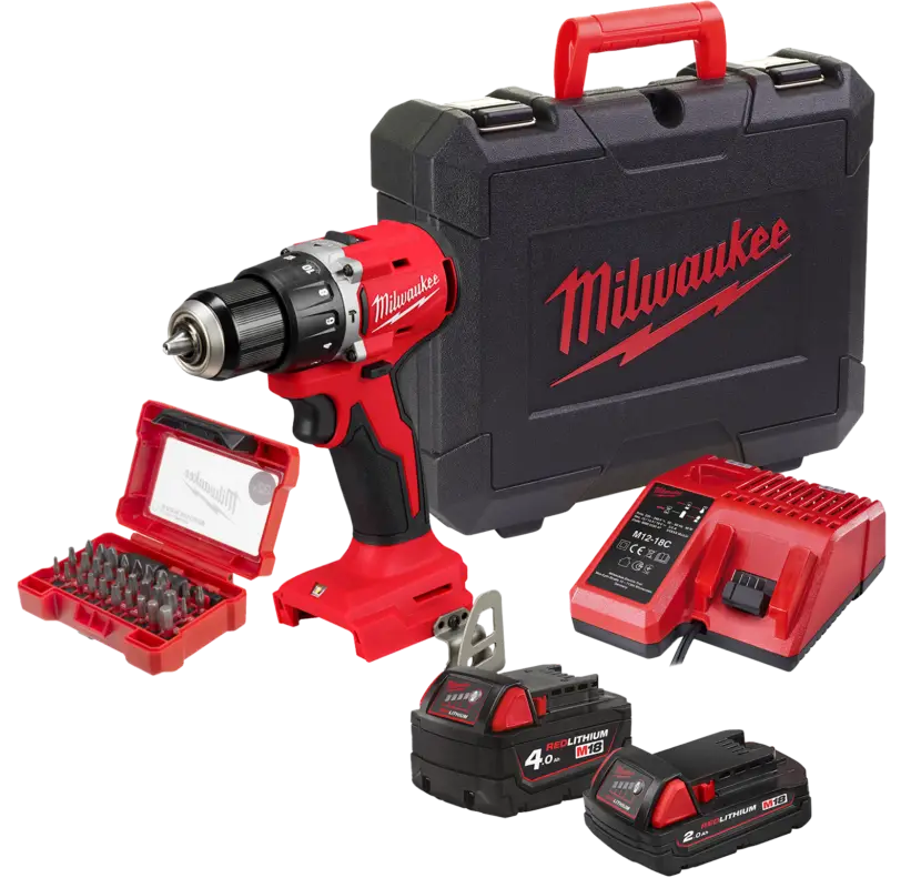 Preisreduziert MilwaukeeSchlagbohrschrauber M18 BLPDRC-Set