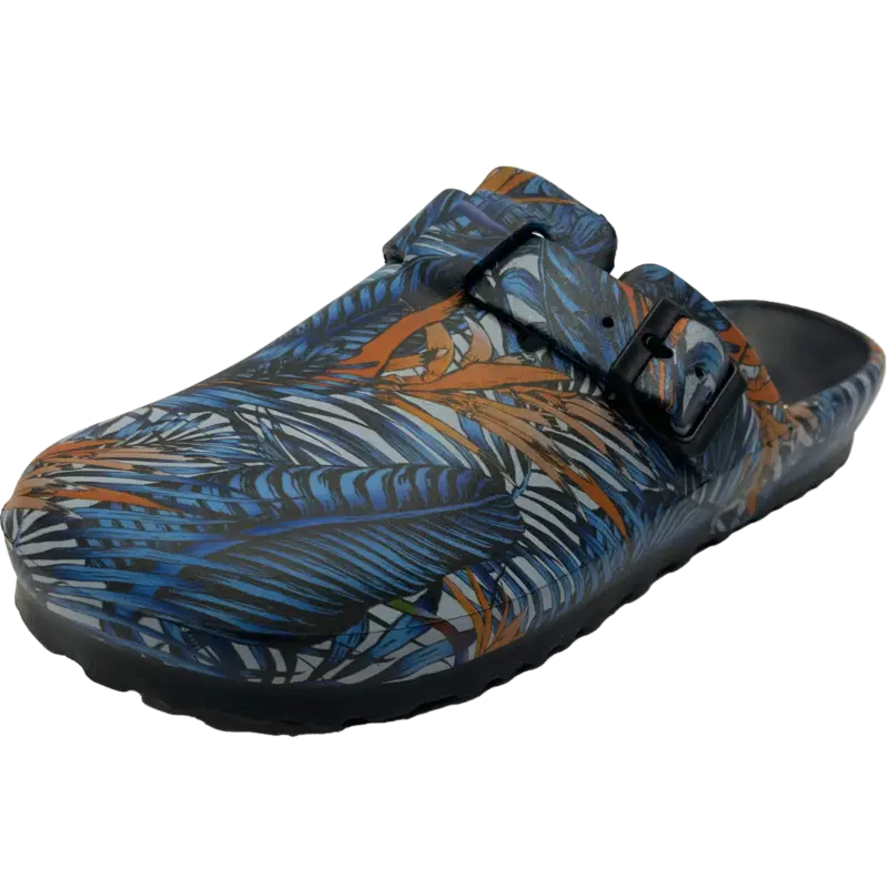 Gartenclog Damen Bentelo navy/ braun gemustert Knallerangebot