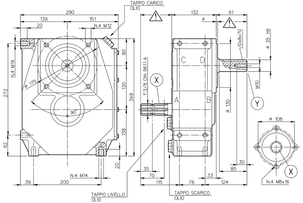 Bondioli & PavesiStirnradgetriebe M10 1:3 Zertifiziert