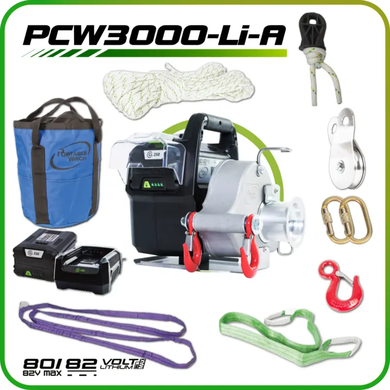 Garantierte Lieferung Portable WinchPCW 3000 Akku Forst Set