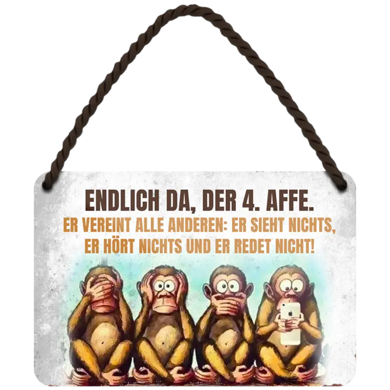 Hängeschild Der 4 Affe Beliebt