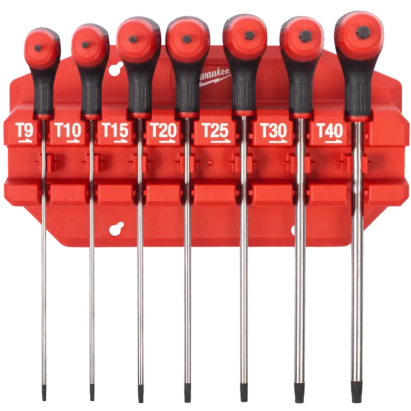Markenprodukt Milwaukee Torxschlüsselsatz Milw.7tlg mit Schlagkappe u. Halterung
