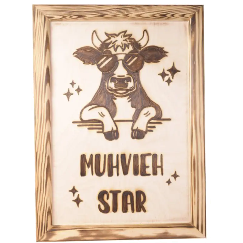 Angebot Bild aus Holz Muhviehstar