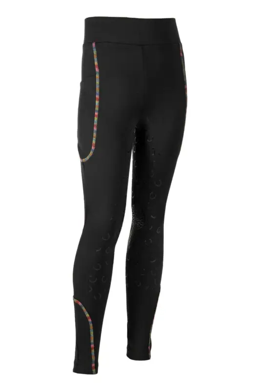 HKM Reitleggings Polly Silikon-Vollbesatz schwarz, 134/140 Neu