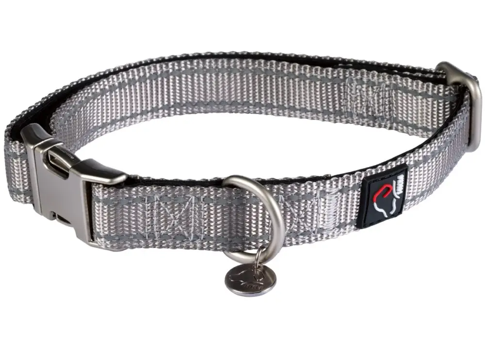Schneller Versand HKM Hundehalsband -Anam Cara- Nylon taupe, M/L