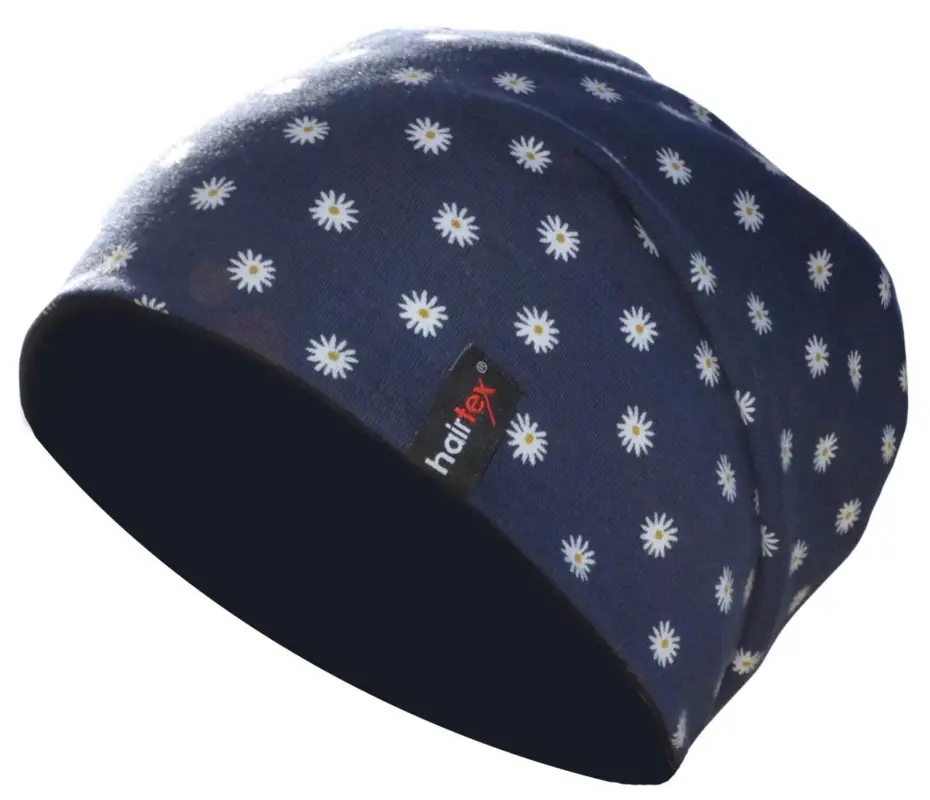 Neu hairtex STALL-Beanie Damen Blümchen, blau, One Size