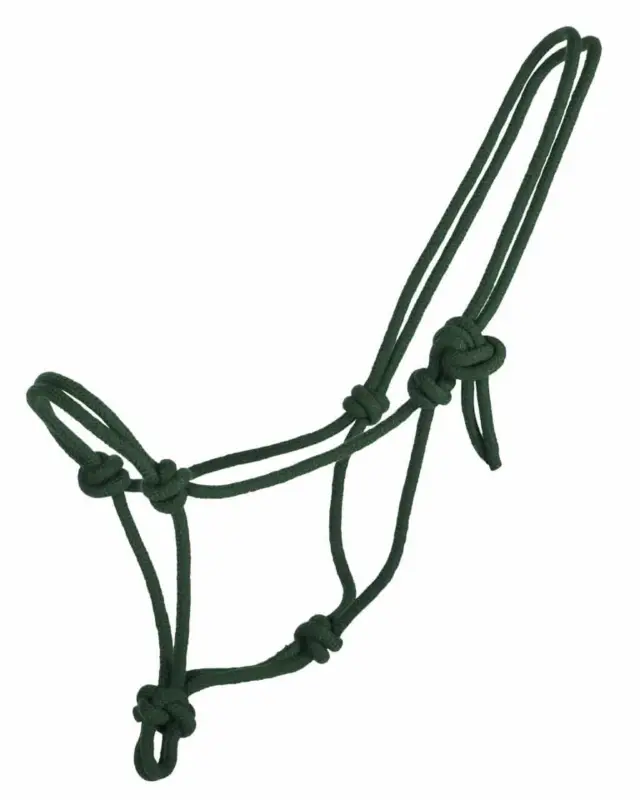 Solange Der Vorrat Reicht Q-Essentials Knotenhalfter Basic dunkelgrün, Mini-Shetty