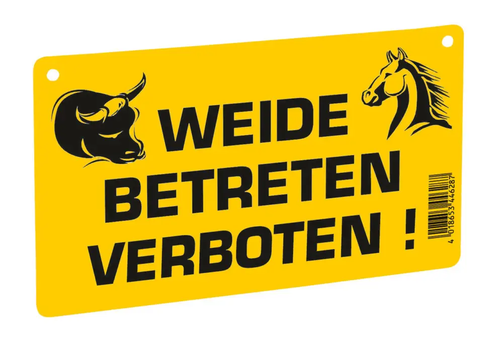 Billig WAHL-Hausmarke Hinweisschild "Weide Betreten verboten!"