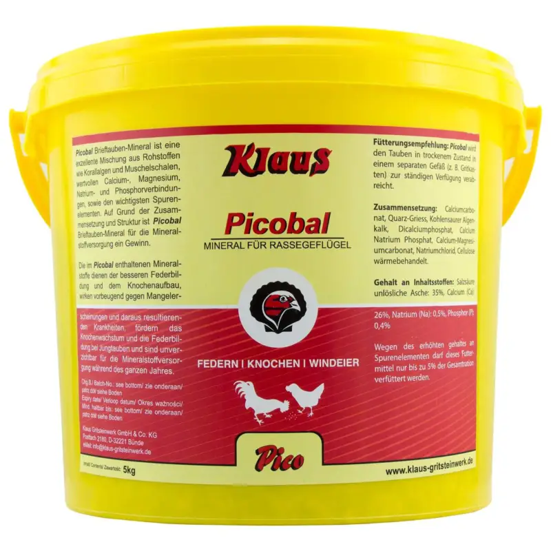 Klaus PICOBAL Rassegeflügel Mineral, 5 kg Ausverkauf