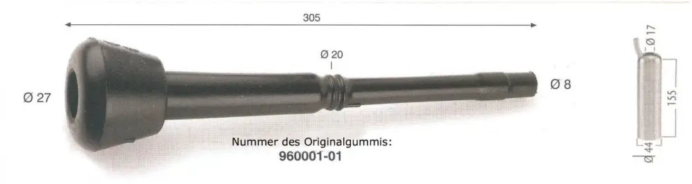 WAHL-Hausmarke Zitzengummi passt für DeLaval lang 01-01 Finale Aktion