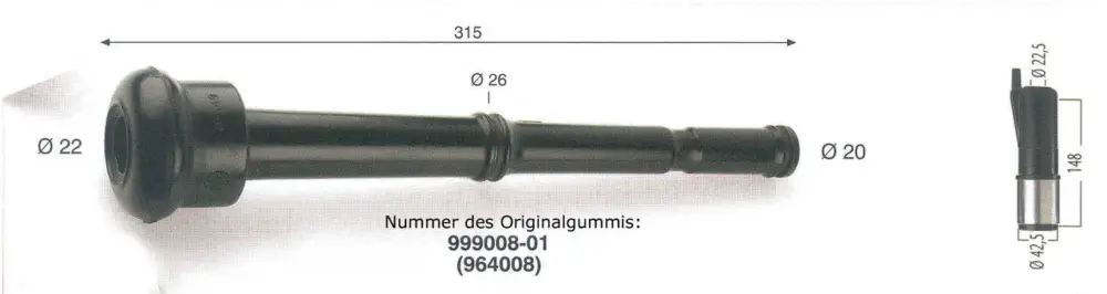 Aktuell WAHL-Hausmarke Zitzengummi passt für DeLaval lang 08-01