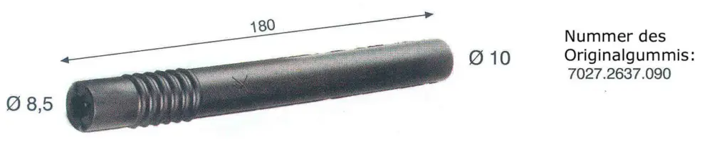 Neue Kollektion Milchschlauch Gummi, 180mm x 8,5/10/4mm