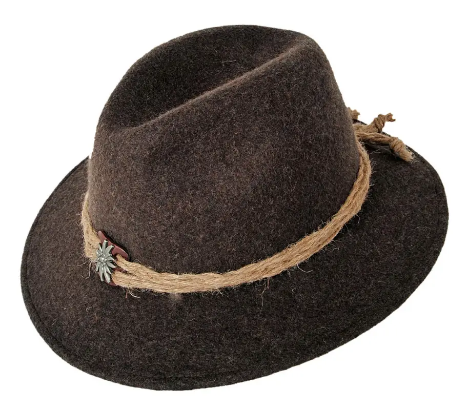 Garantierte Lieferung Lodenhut Manufaktur Alpinhut mit Naturkordel braun, 55 cm