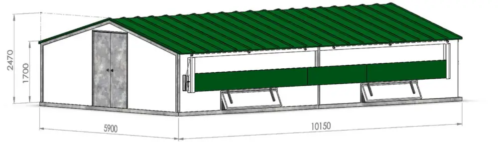Mobiler Hühnerstall "Continental" 10 m Heißes Angebot