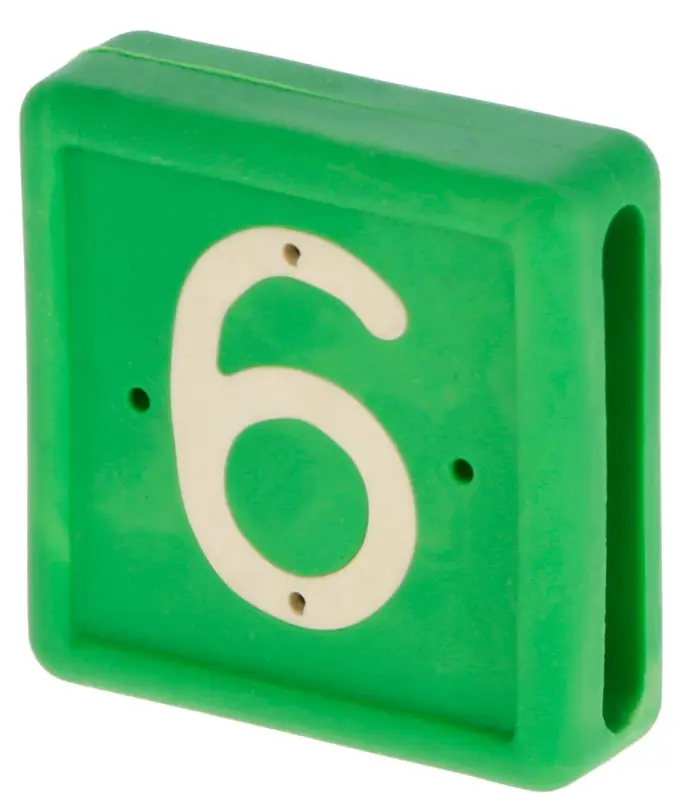 Sonderangebot Fußbandnummer 1-stellig, 10er Pack grün, 6