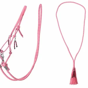 Wochenendangebot QHP Knotenhalfter Set Liberty flamingo pink, Pony