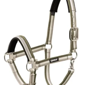 Solange Der Vorrat Reicht Eskadron Halfter Pin Buckle olive-creme-dove blue, Pony