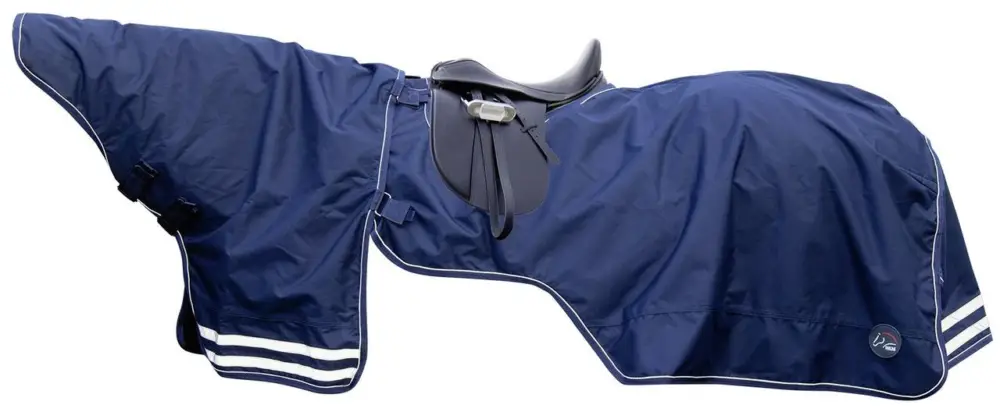 Sale HKM Ausreitdecke mit abnehmbaren Halsteil dunkelblau, 125 cm