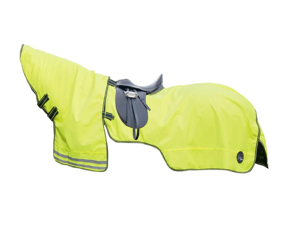HKM Ausreitdecke mit abnehmbaren Halsteil neongelb, 125 cm Knallerangebot