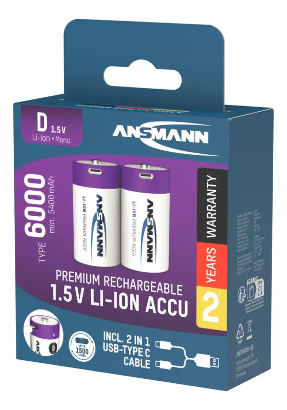 Ansmann Li-Ion Akkus Mono D Preiswert