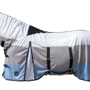 Finale Aktion HKM Fliegendecke -Strong- mit Halsteil blau/weiß/grau, 155 cm