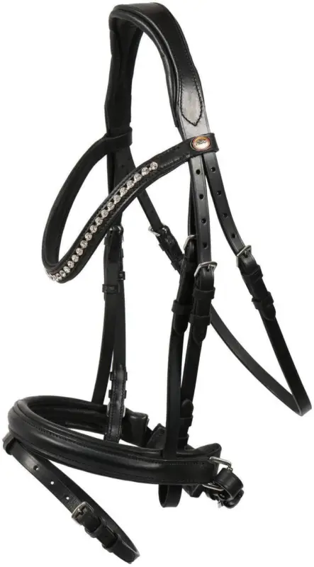 Sale Hans Melzer Trense Valluhn, Schwedisch kombiniert schwarz/silber, Full = Warmblut