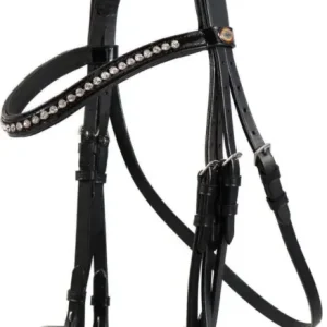 Hans Melzer Kandare Hagen Lack schwarz/silber, X-Full Warmblut extra / Kaltblut Top-Preis