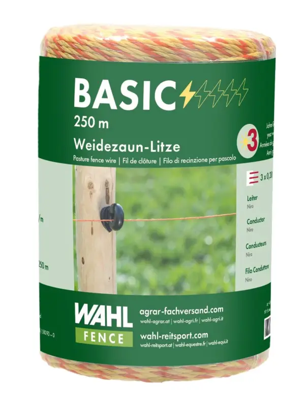 WAHL-FENCE Weidezaunlitze - Basic - 250 m - orange Markenware