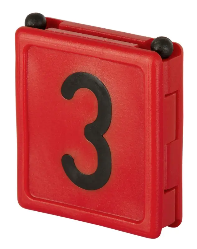Neuheit Kerbl Halsbandnummer DUO, 1-stellig, 6er Pack rot, 3