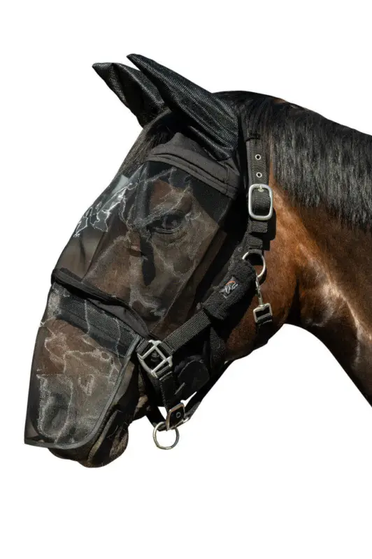 HKM Fliegenschutzmaske -Premium- mit Nüstern schwarz, Warmblut Aktuell