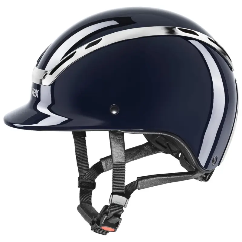 uvex Reithelm exxeed shiny chrome navy glossy, M-L (57-59 cm) Knallerangebot