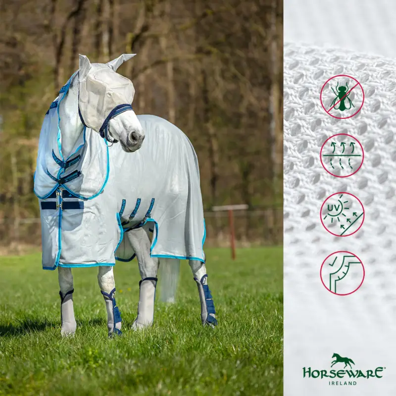 Horseware Amigo Bug Buster Plus azure blue/navy & electric blue, 140 cm Meistverkauft