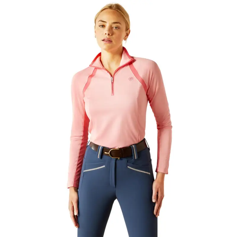 ARIAT Sunstopper 3.0 1/4 Zip Baselayer flamingo pink, XS Solange Der Vorrat Reicht