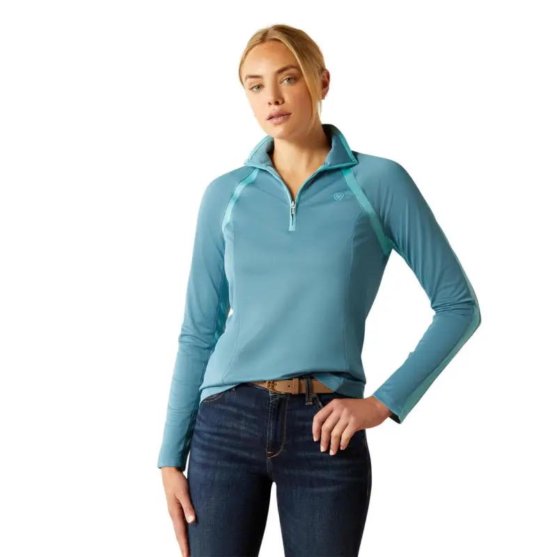 ARIAT Sunstopper 3.0 1/4 Zip Baselayer storm blue, XS Billig