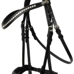 Günstig Hans Melzer Trense Wiesbaden Comfort Englisch kom. schwarz/silber, Full = Warmblut