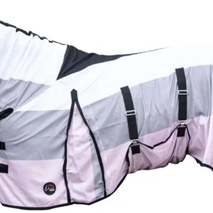 Solange Der Vorrat Reicht HKM Fliegendecke -Strong- mit Halsteil blau/weiß/rosa, 155 cm