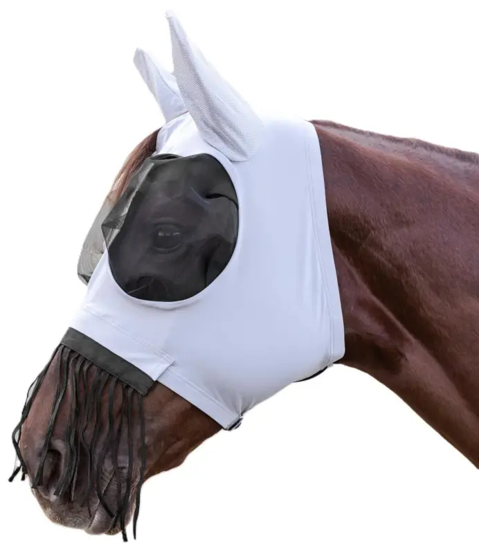 Waldhausen Fliegenmaske Puck mit Nasenfransen silbergrau, Pony Günstig