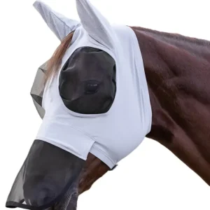 Waldhausen Fliegenmaske Puck mit Nasenschutz silbergrau, Pony Top-Preis